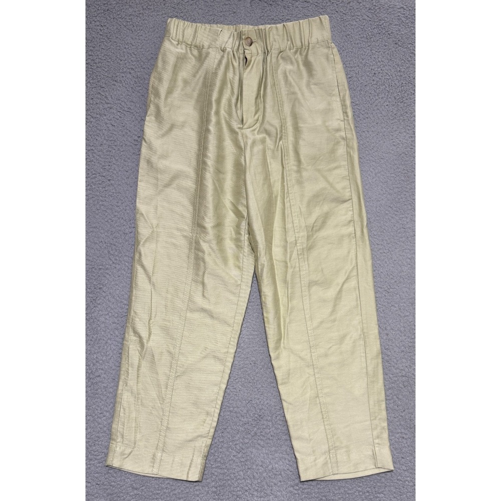 MADEWELL Pants Women Small Green Tapered Huston Pull-On Crop Lyocell Blend MC989